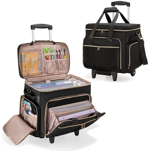 Rolling Teacher Bag with Wheels, Teacher Tote Bag Fits 15.6" Laptop | Teacher Tote with Accordion File Organizer, Detachable Trolley, Adjustable Strap, Large Rolling Tote Bag (Patent Design) Rolling Teacher Bag with Wheels, Teacher Tote Bag Fits 15.6" Laptop | Teacher Tote with Accordion File Organizer, Detachable Trolley, Adjustable Strap, Large Rolling Tote Bag (Patent Design)