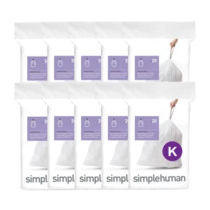 Code K 200 Count Custom Fit Liners, Drawstring Kitchen Trash Bags, One-by-One Mess-Free Dispense, Extra Thick & Double Seamed, 50% PCR Plastic, 30-45 Liter / 8-12 Gallon, White Code K 200 Count Custom Fit Liners, Drawstring Kitchen Trash Bags, One-by-One Mess-Free Dispense, Extra Thick & Double Seamed, 50% PCR Plastic, 30-45 Liter / 8-12 Gallon, White