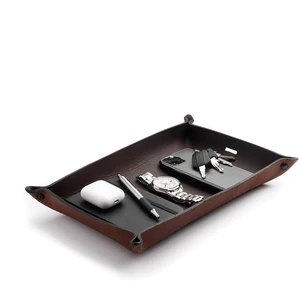 Leather Valet Tray for Men Rustic EDC Organizer for Keys, Phone & Wallet Made in USA Whiskey Barrel Brown Leather Valet Tray for Men Rustic EDC Organizer for Keys, Phone & Wallet Made in USA Whiskey Barrel Brown
