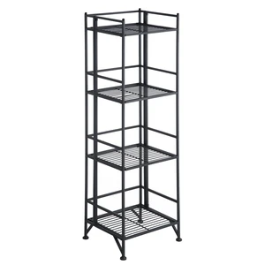 Xtra Storage 4 Tier Folding Metal Shelf, Black Xtra Storage 4 Tier Folding Metal Shelf, Black