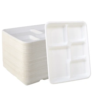 500 Pack 5 Compartment Plates, Compostable Plate, 10.2x8.5 inch | Disposable School Lunch Trays, Eco-Friendly Bagasse Plates for School Lunch, Buffet, and Party, Perfect for Kids 500 Pack 5 Compartment Plates, Compostable Plate, 10.2x8.5 inch | Disposable School Lunch Trays, Eco-Friendly Bagasse Plates for School Lunch, Buffet, and Party, Perfect for Kids