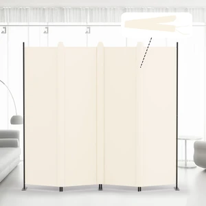 4 Panel Room Divider, 6FT Tall Folding Privacy Screen Wall Dividers, Portable Privacy Screen Freestanding Room Divider for Room Separation, Included - Cover Strips, Beige, 88''W x 71''H 4 Panel Room Divider, 6FT Tall Folding Privacy Screen Wall Dividers, Portable Privacy Screen Freestanding Room Divider for Room Separation, Included - Cover Strips, Beige, 88''W x 71''H
