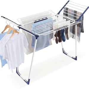 Clothes Drying Rack, Drying Rack Large Space with 4 Wings | Foldable Design, 5 Drying Spaces, Spacious Design with 4 Frame Supports, Folds Flat for Storage, Rust-resistant Coating Clothes Drying Rack, Drying Rack Large Space with 4 Wings | Foldable Design, 5 Drying Spaces, Spacious Design with 4 Frame Supports, Folds Flat for Storage, Rust-resistant Coating