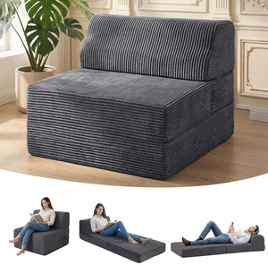 Folding Sofa Bed with Pillow, Memory Foam Fold Out Chair Bed, Convertible Sleeper Chair with Washable Cover, Futon Floor Couch for Living Room/Dorm/Guest Use/Home Office/Apartment, Gray Folding Sofa Bed with Pillow, Memory Foam Fold Out Chair Bed, Convertible Sleeper Chair with Washable Cover, Futon Floor Couch for Living Room/Dorm/Guest Use/Home Office/Apartment, Gray