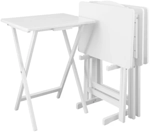 5pcs Tray Table Set - White (660-41) 5pcs Tray Table Set - White (660-41)