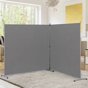 Indoor Room Divider, Portable Office Divider, Room Divider Wall Screen 2 Large Panel, Folding Partition Privacy Screen Walls Dividers for Room Separator 142" W x 71" H,Gray Indoor Room Divider, Portable Office Divider, Room Divider Wall Screen 2 Large Panel, Folding Partition Privacy Screen Walls Dividers for Room Separator 142" W x 71" H,Gray
