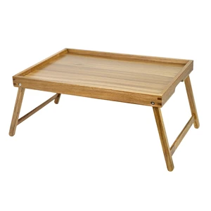 Acacia Bed Tray Table with Folding Legs, Extra Large | Breakfast Tray with Handle for Eating, Laptop, Serving and Reading, Small Wooden Table for Picnic Acacia Bed Tray Table with Folding Legs, Extra Large | Breakfast Tray with Handle for Eating, Laptop, Serving and Reading, Small Wooden Table for Picnic