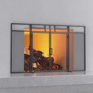 3-Panel Magnetic Fireplace Screen Wrought Iron Spark Guard | Hand Forged Metal Construction, Foldable Compact Storage, Anti Pinch Hinge Design For Family Indoor Fireplace Use 3-Panel Magnetic Fireplace Screen Wrought Iron Spark Guard | Hand Forged Metal Construction, Foldable Compact Storage, Anti Pinch Hinge Design For Family Indoor Fireplace Use