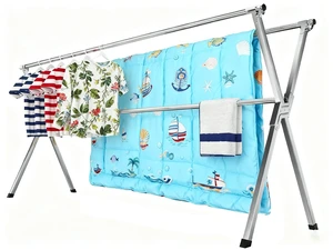 Drying Racks Clothing for Outdoor with 20 Windproof Hooks | Stainless steel Sturdy Lightweight Frame Foldable Portable Design for Indoor and Outdoor Sun Drying of Garments 81.55In Drying Racks Clothing for Outdoor with 20 Windproof Hooks | Stainless steel Sturdy Lightweight Frame Foldable Portable Design for Indoor and Outdoor Sun Drying of Garments 81.55In