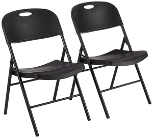 Portable Folding Plastic Chair, Events Seating, Easy to Store, 350-Pound Capacity, Black, 2-Pack Portable Folding Plastic Chair, Events Seating, Easy to Store, 350-Pound Capacity, Black, 2-Pack