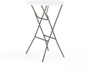 2.6-Foot Round Granite White Plastic Folding Table | Lightweight, Easy Storage, Commercial Grade 2.6-Foot Round Granite White Plastic Folding Table | Lightweight, Easy Storage, Commercial Grade