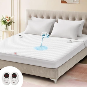Waterproof Heated Mattress Pad Queen Size, 9 Heat Settings | Bed Warmer with Memory Function, 1-12 Hours Auto Off Deep Pocket, Machine Washable, ETL Certified, 60 x 80 in, White Waterproof Heated Mattress Pad Queen Size, 9 Heat Settings | Bed Warmer with Memory Function, 1-12 Hours Auto Off Deep Pocket, Machine Washable, ETL Certified, 60 x 80 in, White