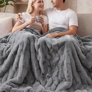 Gray Blanket Twin Size 60x80 Soft Fluffy Faux Fur Bed Cover Fuzzy Plush Bubble Throw for Couch Warm Cozy Bedding for Bedroom, Dorm and Guest Room Decor Gray Blanket Twin Size 60x80 Soft Fluffy Faux Fur Bed Cover Fuzzy Plush Bubble Throw for Couch Warm Cozy Bedding for Bedroom, Dorm and Guest Room Decor