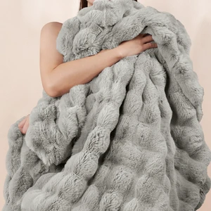 Warm Faux Fur Throw Blanket, Ultra Soft Cozy, 50"x60", Light Grey | Luxury Fluffy Plush Bubble Blanket for Bed, Couch, Chair, Sofa Decorative, Thick Reversible Throw Suitable for Fall & Winter Warm Faux Fur Throw Blanket, Ultra Soft Cozy, 50"x60", Light Grey | Luxury Fluffy Plush Bubble Blanket for Bed, Couch, Chair, Sofa Decorative, Thick Reversible Throw Suitable for Fall & Winter
