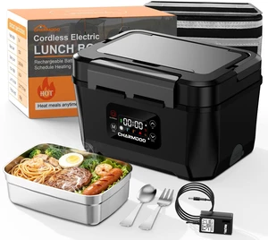 Cordless Electric Lunch Box for Adults, 24000mAh Rechargeable Food Warmer | Battery Powered Self Heating LunchBox, Smart Heated Food Heater Portable for Office, Car, Outdoor, Work, Travel, Men Cordless Electric Lunch Box for Adults, 24000mAh Rechargeable Food Warmer | Battery Powered Self Heating LunchBox, Smart Heated Food Heater Portable for Office, Car, Outdoor, Work, Travel, Men