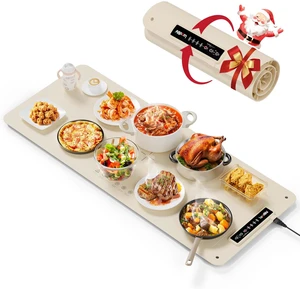 Extra Large Food Warming Mat, XXL 36"x16" Full-Surface Heating | 4 Temps Settings, Roll-Up Electric Tray for Countertop, Food Warmer for Buffet, Parties & Gatherings, Beige Extra Large Food Warming Mat, XXL 36"x16" Full-Surface Heating | 4 Temps Settings, Roll-Up Electric Tray for Countertop, Food Warmer for Buffet, Parties & Gatherings, Beige