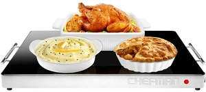 Electric Warming Tray with Adjustable Temperature Control, Perfect For Buffets, Restaurants, Parties, Events, and Home Dinners, Glass Top Extra Large 21 x 16 Surface Keeps Food Hot Black Electric Warming Tray with Adjustable Temperature Control, Perfect For Buffets, Restaurants, Parties, Events, and Home Dinners, Glass Top Extra Large 21 x 16 Surface Keeps Food Hot Black