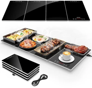 Electric Warming Tray, 4-in-1 Food Warmers for Parties Buffet with 10 Temp Settings and Timer, 33"x15" Glass Surface Warming Mat for Food, Modular Buffet Hot Plates for Catering and Gatherings Electric Warming Tray, 4-in-1 Food Warmers for Parties Buffet with 10 Temp Settings and Timer, 33"x15" Glass Surface Warming Mat for Food, Modular Buffet Hot Plates for Catering and Gatherings
