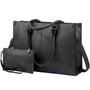 Laptop Tote Bag for Women, 15.6 Inch Professional Work Bag with Matching Clutch, Waterproof Vintage Leather Computer Tote for Office, Business Travel & Daily Use, Gift for Women Laptop Tote Bag for Women, 15.6 Inch Professional Work Bag with Matching Clutch, Waterproof Vintage Leather Computer Tote for Office, Business Travel & Daily Use, Gift for Women