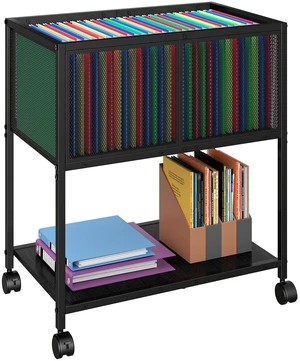 Rolling File Cart, Mobile File Cabinet with Wheels Hanging Files, Metal Hanging File Folder Cart File Organizer Fit Letter Size for Home Office, Black (Patent Pending) Rolling File Cart, Mobile File Cabinet with Wheels Hanging Files, Metal Hanging File Folder Cart File Organizer Fit Letter Size for Home Office, Black (Patent Pending)