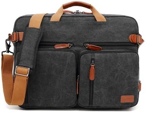 Convertible Backpack Messenger Shoulder bag Laptop Case Handbag Business Briefcase Multi-functional Travel Rucksack Fits 17.3 Inch Laptop For Men/Women (Canvas Black) Convertible Backpack Messenger Shoulder bag Laptop Case Handbag Business Briefcase Multi-functional Travel Rucksack Fits 17.3 Inch Laptop For Men/Women (Canvas Black)