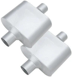 Single Chamber Muffler 2.25" Center Inlet 2.25" Center Outlet, 13" Overall Length Aluminized Steel Aggressive Sound Race Muffler (2 Pcs) Single Chamber Muffler 2.25" Center Inlet 2.25" Center Outlet, 13" Overall Length Aluminized Steel Aggressive Sound Race Muffler (2 Pcs)