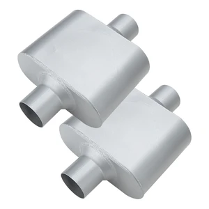 Single Chamber Muffler 2.5" Center Inlet 2.5" Center Outlet, 13" Overall Length Aluminized Steel Aggressive Sound Race Muffler (2 Pcs) Single Chamber Muffler 2.5" Center Inlet 2.5" Center Outlet, 13" Overall Length Aluminized Steel Aggressive Sound Race Muffler (2 Pcs)