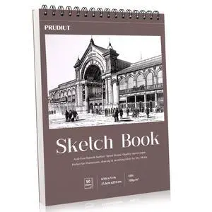 8.5 × 11 Sketch Book, Spiral Bound, 50 Sheets, Acid-Free Drawing Pad | 68lb/100gsm Paper, Perforated Pages, 360° Spiral Binding, Hard Backing, for Pencil, Charcoal, Pastel & Back To School Gifts 8.5 × 11 Sketch Book, Spiral Bound, 50 Sheets, Acid-Free Drawing Pad | 68lb/100gsm Paper, Perforated Pages, 360° Spiral Binding, Hard Backing, for Pencil, Charcoal, Pastel & Back To School Gifts