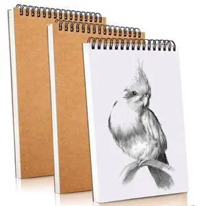 Sketch Book Pad, Drawing Paper 9" x 12" Spiral Bound (98lb/160gsm), 90 Sheets, Pack of 3, Durable Acid Free Sketchbook for Painting (3 Pack- 9"X12") Sketch Book Pad, Drawing Paper 9" x 12" Spiral Bound (98lb/160gsm), 90 Sheets, Pack of 3, Durable Acid Free Sketchbook for Painting (3 Pack- 9"X12")