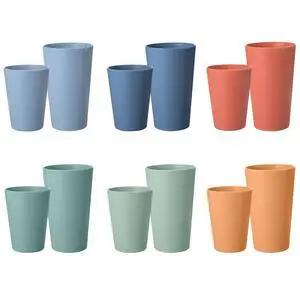Set of 12 Wheat Straw Cups, 6 Pcs 20 oz & 6 Pcs 12 oz Unbreakable Drinking Cups, Reusable Plastic Cups Sets for Outdoor Camp Kitchen, Microwave & Dishwasher Safe, Bpa Free, 6 Colors Set of 12 Wheat Straw Cups, 6 Pcs 20 oz & 6 Pcs 12 oz Unbreakable Drinking Cups, Reusable Plastic Cups Sets for Outdoor Camp Kitchen, Microwave & Dishwasher Safe, Bpa Free, 6 Colors