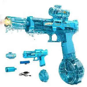 Electric Water Guns for Adults Kids, Automatic Squirt Gun, with 26FT Range, Super Blaster Soaker High Capacity Pistol for Swimming Pool Party Toy ColorBlast LED Electric Water Gun (Blue) Electric Water Guns for Adults Kids, Automatic Squirt Gun, with 26FT Range, Super Blaster Soaker High Capacity Pistol for Swimming Pool Party Toy ColorBlast LED Electric Water Gun (Blue)
