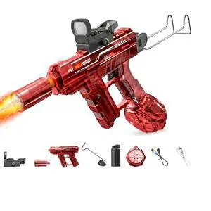 Electric Water Gun with LED for Kids Adults,Automatic Squirt Gun | AI Voice Control 30ft Range Rotating Dual Nozzles & LED,60Mins Continuous Shooting,Summer Outdoor Pool Beach Toy for Backyard Electric Water Gun with LED for Kids Adults,Automatic Squirt Gun | AI Voice Control 30ft Range Rotating Dual Nozzles & LED,60Mins Continuous Shooting,Summer Outdoor Pool Beach Toy for Backyard