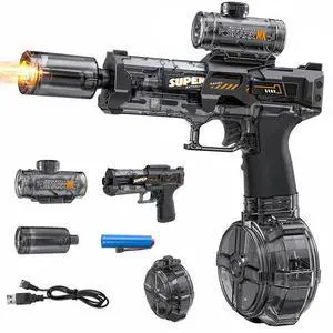 Electric Water Guns for Adults Kids, Automatic Squirt Gun, Super Blaster Soaker High Capacity Pistol for Swimming Pool Party Toy ColorBlast LED Electric Water Gun (Black) Electric Water Guns for Adults Kids, Automatic Squirt Gun, Super Blaster Soaker High Capacity Pistol for Swimming Pool Party Toy ColorBlast LED Electric Water Gun (Black)