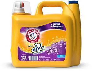 Plus OxiClean with Odor Blasters Liquid Laundry Detergent | Laundry Odor Remover, Attacks Stains, Fresh Burst Scent, 122 Loads, 158.6 Fl Oz Plus OxiClean with Odor Blasters Liquid Laundry Detergent | Laundry Odor Remover, Attacks Stains, Fresh Burst Scent, 122 Loads, 158.6 Fl Oz