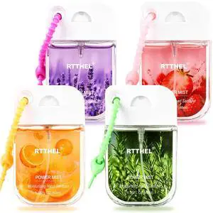 4Pack Hand Sanitizer Spray Keychain, Mini Travel-Size Portable Power Mist Sprayer for Women Teens Kids, Enriched with Mineral Oil & Aloe Vera for Moisturizing (Vanilla, Strawberry, Orange, Lavender) 4Pack Hand Sanitizer Spray Keychain, Mini Travel-Size Portable Power Mist Sprayer for Women Teens Kids, Enriched with Mineral Oil & Aloe Vera for Moisturizing (Vanilla, Strawberry, Orange, Lavender)