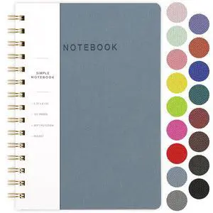 Spiral Notebook-5.75" x 8.125" College Ruled Journal with Inner Pockets and 160 Pages,PU Leather Cover Business Journal, Twin-Wire Binding Notebook Perfect for Office & Home School Supplies Reef Blue Spiral Notebook-5.75" x 8.125" College Ruled Journal with Inner Pockets and 160 Pages,PU Leather Cover Business Journal, Twin-Wire Binding Notebook Perfect for Office & Home School Supplies Reef Blue