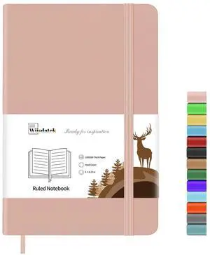Notebook Journal, Lined Leather Hard Cover,100Gsm Thick Paper with Inner Pocket for Writing Note Taking Office School,5"×8.25"(Pink) Notebook Journal, Lined Leather Hard Cover,100Gsm Thick Paper with Inner Pocket for Writing Note Taking Office School,5"×8.25"(Pink)