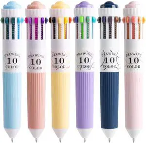 6 Pack Multicolor Pens, 10-in-1 Colored Ballpoint Pen, 57 Colors | 0.8mm Fine Point Smooth Writing, Retractable Ballpoint Pens for Office School Students Teens 6 Pack Multicolor Pens, 10-in-1 Colored Ballpoint Pen, 57 Colors | 0.8mm Fine Point Smooth Writing, Retractable Ballpoint Pens for Office School Students Teens