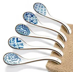 5Pcs Ceramic Asian Soup Spoons, Chinese Japanese Soup Spoons | 5pcs 002, Deep Soup Bowl, Comfortable Grip, Stackable Storage, Durable Ceramic, Dishwasher Safe, Ramen Pho Noodle Spoon Set 5Pcs Ceramic Asian Soup Spoons, Chinese Japanese Soup Spoons | 5pcs 002, Deep Soup Bowl, Comfortable Grip, Stackable Storage, Durable Ceramic, Dishwasher Safe, Ramen Pho Noodle Spoon Set