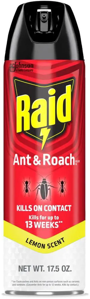 Ant & Roach Killer Bug Spray, Lemon Scent, 17.5 oz | Kills Ants & Roaches on Contact, Keeps Killing For Up to 13 Weeks, For Home Use, No Lingering Chemical Odor Ant & Roach Killer Bug Spray, Lemon Scent, 17.5 oz | Kills Ants & Roaches on Contact, Keeps Killing For Up to 13 Weeks, For Home Use, No Lingering Chemical Odor