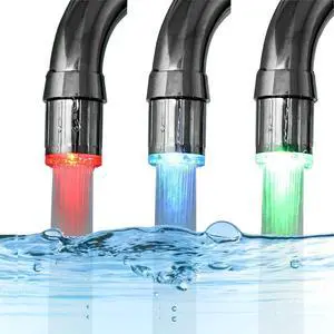 3-Color Temperature Sensitive Gradient LED Water Faucet Light - Color Changing Faucet Tap for Kitchen and Bathroom Light Up Faucet 3-Color Temperature Sensitive Gradient LED Water Faucet Light - Color Changing Faucet Tap for Kitchen and Bathroom Light Up Faucet