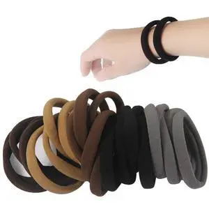 20 PCS Thick Seamless Hair Ties for Curly Heavy and Long Hair Brown Hair Elastics for Women Men and Girls Big Pony tails Holders (5 cm in Diameter, 1 cm in Width) 20 PCS Thick Seamless Hair Ties for Curly Heavy and Long Hair Brown Hair Elastics for Women Men and Girls Big Pony tails Holders (5 cm in Diameter, 1 cm in Width)