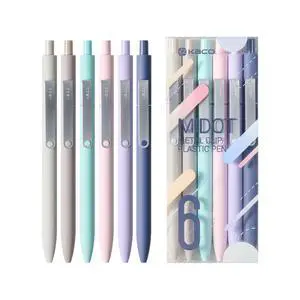 MIDOT Gel Ink Pens 6 Pieces All Black Ink 0.5mm Retractable Soft Grip | Aesthetic Cute Pens for Office School Supplies Stationery MIDOT Gel Ink Pens 6 Pieces All Black Ink 0.5mm Retractable Soft Grip | Aesthetic Cute Pens for Office School Supplies Stationery