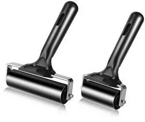 2Pcs Rubber Roller Brayer Rollers Hard Rubber 4 and 2.2 Inch for Printmaking (Black) 2Pcs Rubber Roller Brayer Rollers Hard Rubber 4 and 2.2 Inch for Printmaking (Black)
