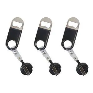 Retractable Flat Beer Bottle Opener with Belt Clip for Bartenders,Waiter (Black 3-Pack) Retractable Flat Beer Bottle Opener with Belt Clip for Bartenders,Waiter (Black 3-Pack)