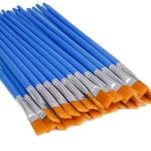 30 Pcs Flat Paint Brushes, Small Brush Bulk for Detail Painting | Nylon Bristles Plastic Short Handle, Art Crafts School Projects, Flat Detail Painting, Crafts Face Painting 30 Pcs Flat Paint Brushes, Small Brush Bulk for Detail Painting | Nylon Bristles Plastic Short Handle, Art Crafts School Projects, Flat Detail Painting, Crafts Face Painting