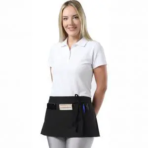 Waist Apron 3 Pockets Waterdrop Resistant Cotton Server,Chef,Waitress | Premium Cotton Large Pockets Cooking Apron for Women, Men, Gift, Black Waist Apron 3 Pockets Waterdrop Resistant Cotton Server,Chef,Waitress | Premium Cotton Large Pockets Cooking Apron for Women, Men, Gift, Black