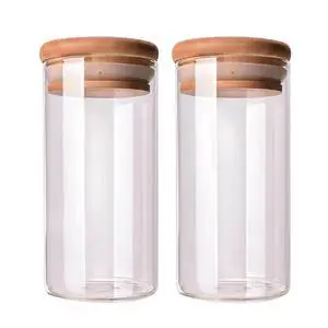 2 Pcs 350ML 12OZ Clear Glass Storage Jar Food Container Bottles Food Storage Container Canister Sealed Tank with Airtight Seal Bamboo Lid for Tea Spice Coffee and More(Clear) 2 Pcs 350ML 12OZ Clear Glass Storage Jar Food Container Bottles Food Storage Container Canister Sealed Tank with Airtight Seal Bamboo Lid for Tea Spice Coffee and More(Clear)