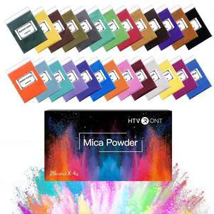 Mica Powder for Resin 104g - 26 Colors Epoxy Pigment Dye | Cosmetic Grade Mica Powder for Soap Making, Candle Making, Nail Polish, Slime, Natural Metallic Mica Powder Dust Mica Powder for Resin 104g - 26 Colors Epoxy Pigment Dye | Cosmetic Grade Mica Powder for Soap Making, Candle Making, Nail Polish, Slime, Natural Metallic Mica Powder Dust
