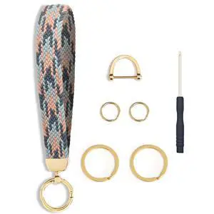 Car Keychain Wrist Strap, Stretchy Keychain, Stylish for Men and Women, Featuring 4 Key Rings and 1 D-ring,Gradient Color. Car Keychain Wrist Strap, Stretchy Keychain, Stylish for Men and Women, Featuring 4 Key Rings and 1 D-ring,Gradient Color.